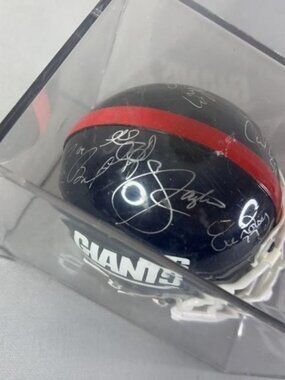 New York Giants signed Mini Football Helmet (Carl Bank, Eric Dorsey, & MORE)